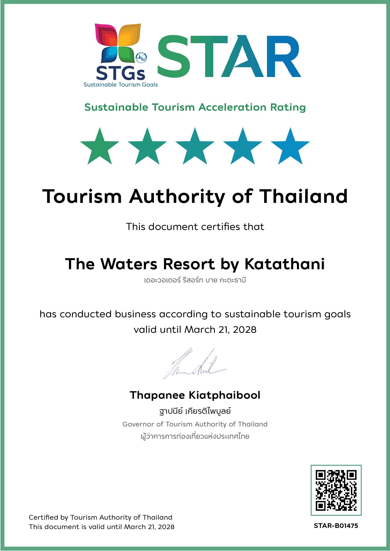 2026 The Tourism Authority of Thailand CF-Hotels